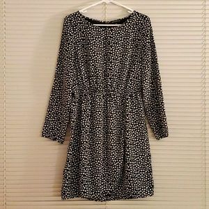 Long sleeve cute fake wrap dress